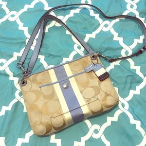 Blue Accent Coach Crossbody Handbag